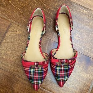 J Crew red tartan flats